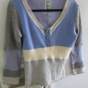 Burning Torch Patchwork Recycled Cashmere Sweater S m